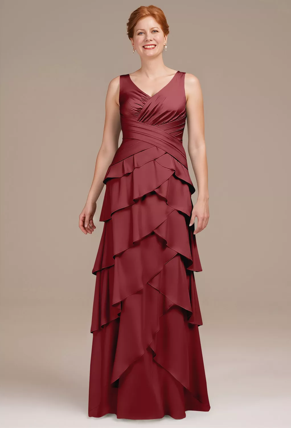 AW Addie Burgundy  Mother of the Bride Dresses